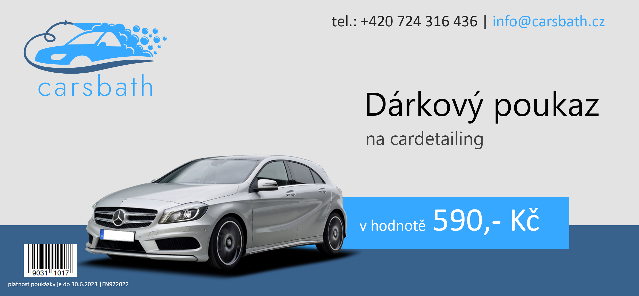 Ukázka dárkového poukazu Carsbath